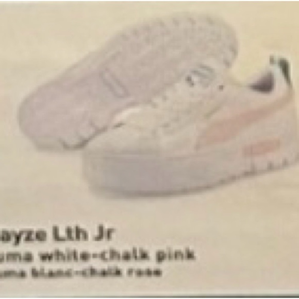 Puma White and Pink Platform Sneakers with Chunky Sole - Picture 3 of 12